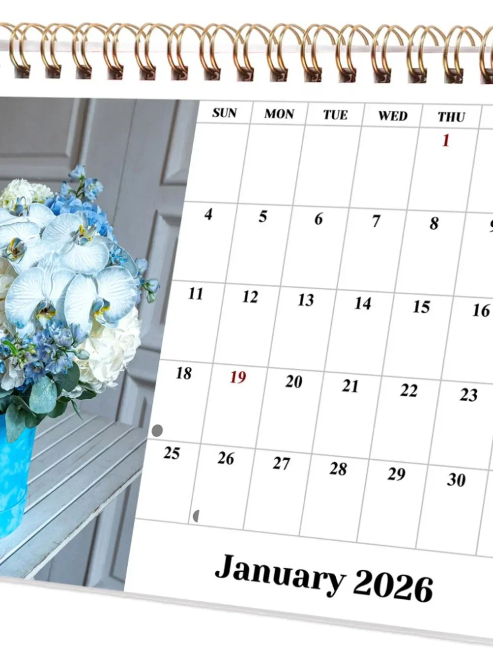 2027-12 Months Desk Calendar Desktop Planner with To-Do List (Bouquets)